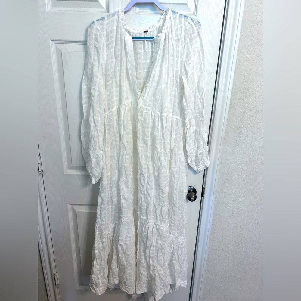 🤍🌸Free People, Edie Dress, Large in White - Picture 2 of 8